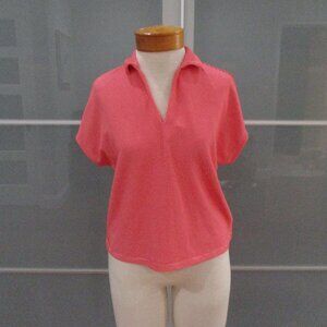 Martha Stewart Collection Short Sleeve Striped V-Neck Blouse